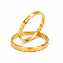 Cargar imagen en el visor de la galería, Argollas Matrimonio Planas- Oro Dorado