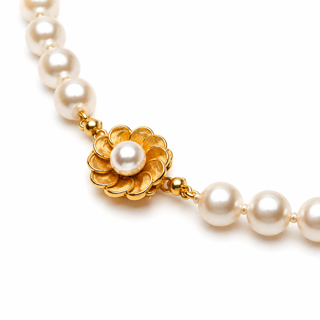 Collar Perlas Cultivadas Naturales en Oro 18K