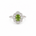 Anillo Circonia Green Silver