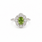 Anillo Circonia Green Silver
