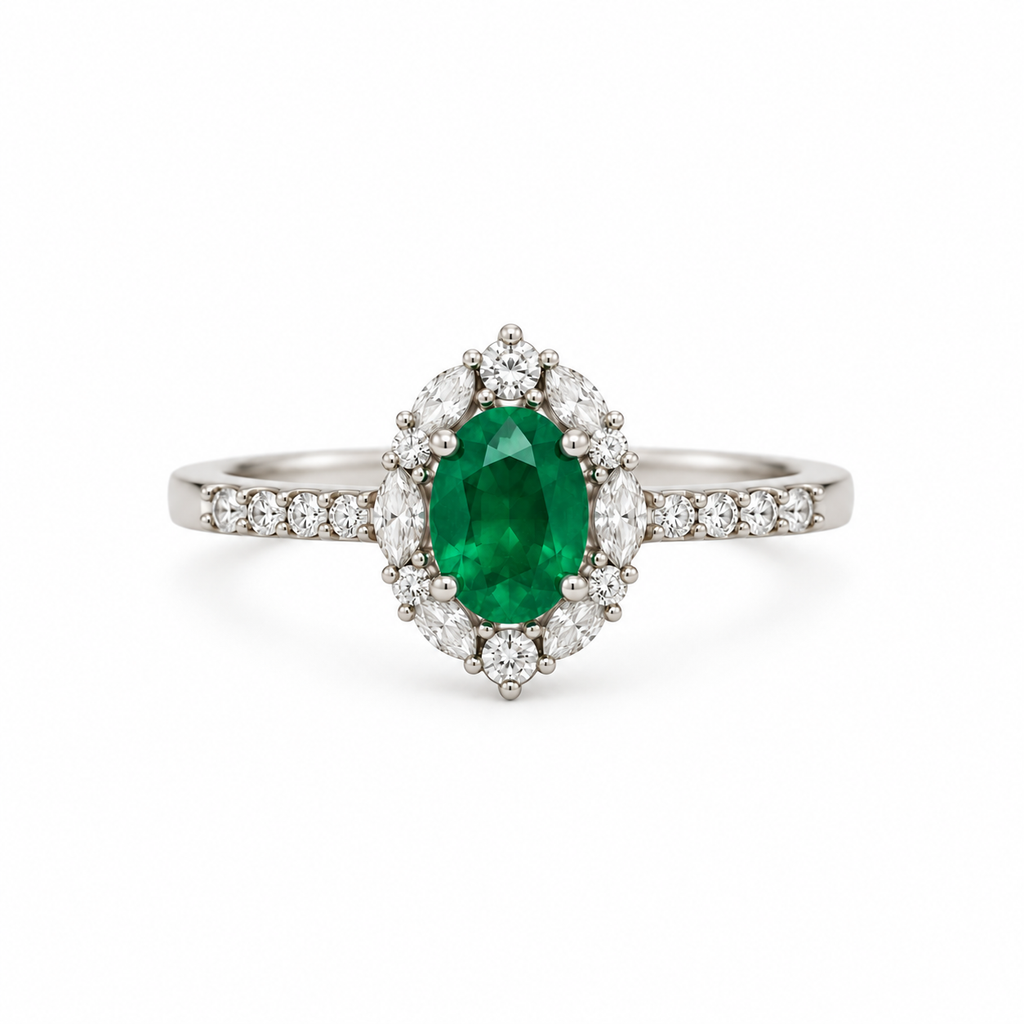 Anillo Esmeralda Silver