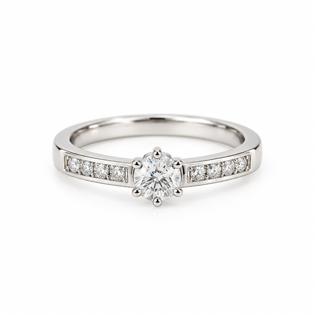 Anillo Solitario Diamante Queen