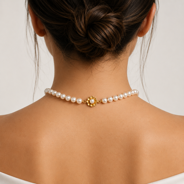 Collar Perlas Cultivadas Naturales en Oro 18K