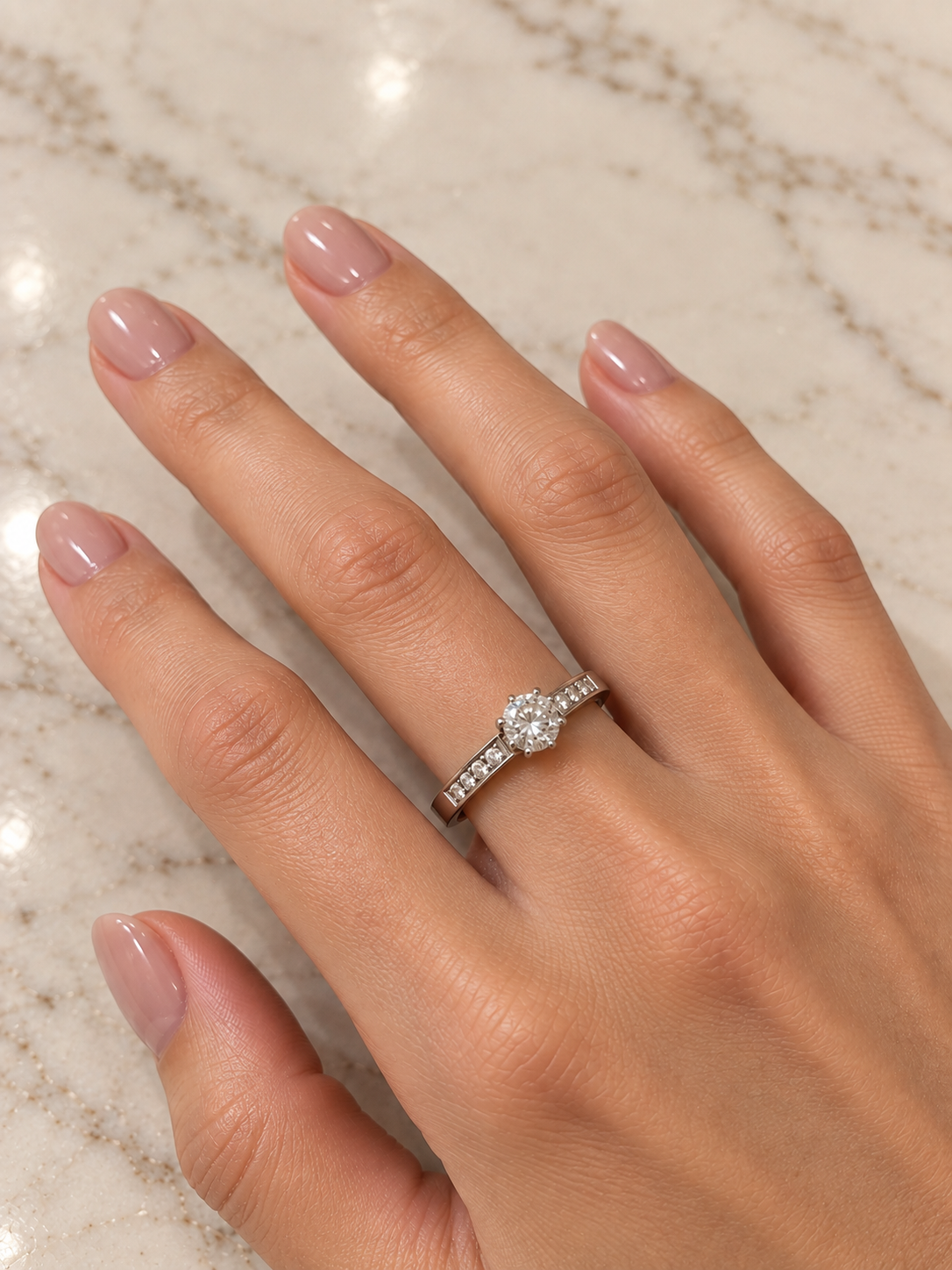 Anillo Solitario Diamante Queen