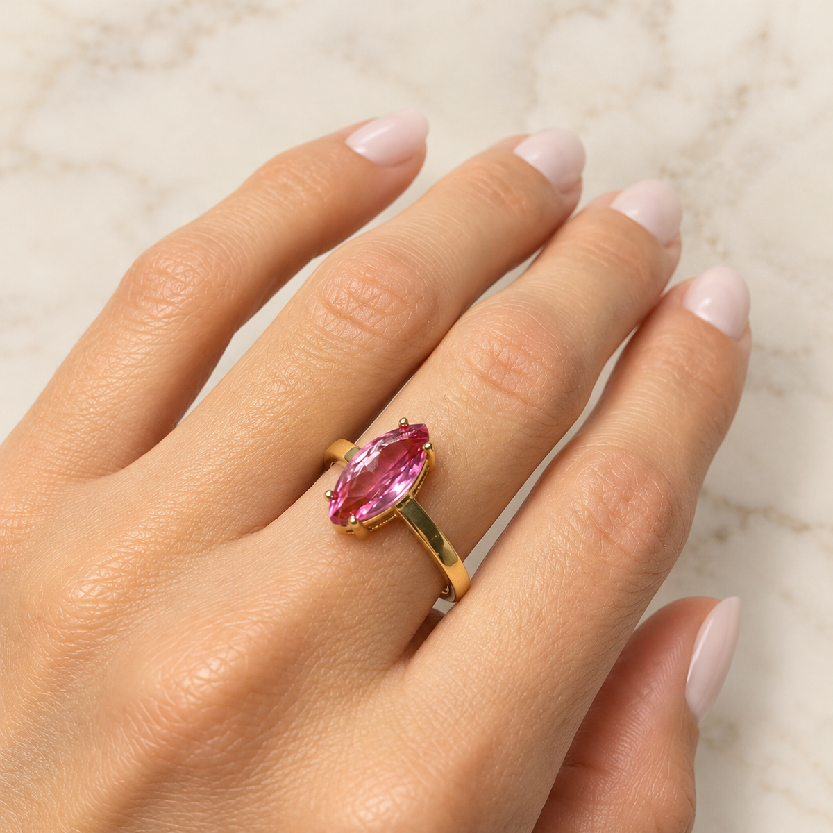 Anillo Silver Gold Plated Rose Ajustable