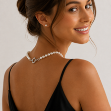 Cargar imagen en el visor de la galería, Collar Perla con Broche Timón en Plata
