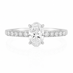 Anillo Diamante Central Oval