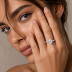 Anillo Diamante Central Oval