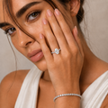 Anillo Diamante Central Oval