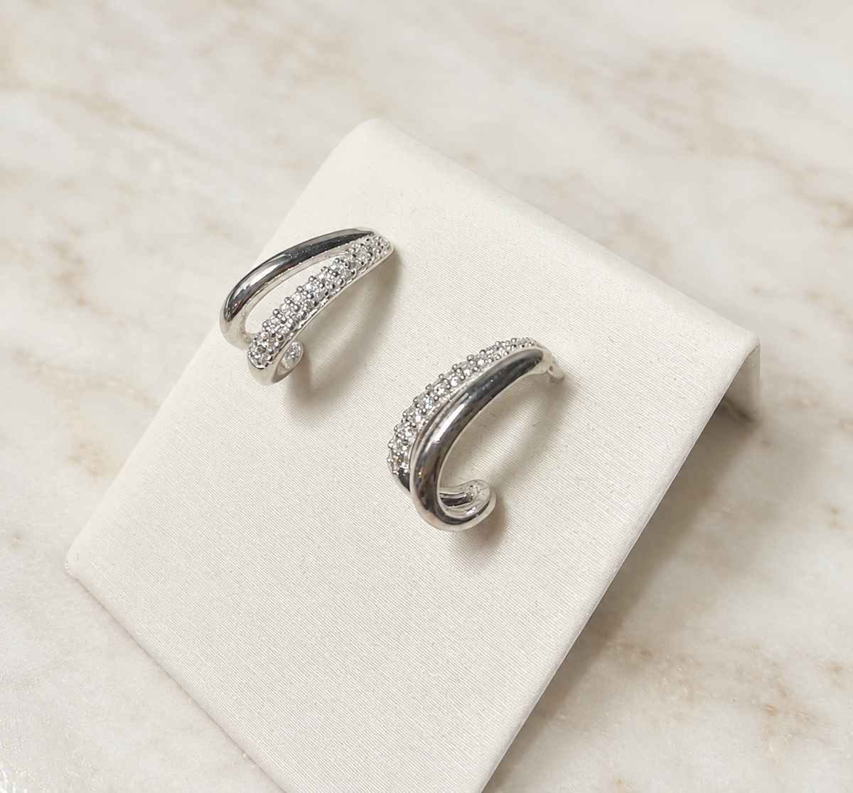 Aros Plata Rodinada Circón