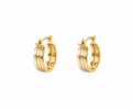 Aros Argolla Tres Bandas Oro 18K