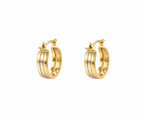 Aros Argolla Tres Bandas Oro 18K