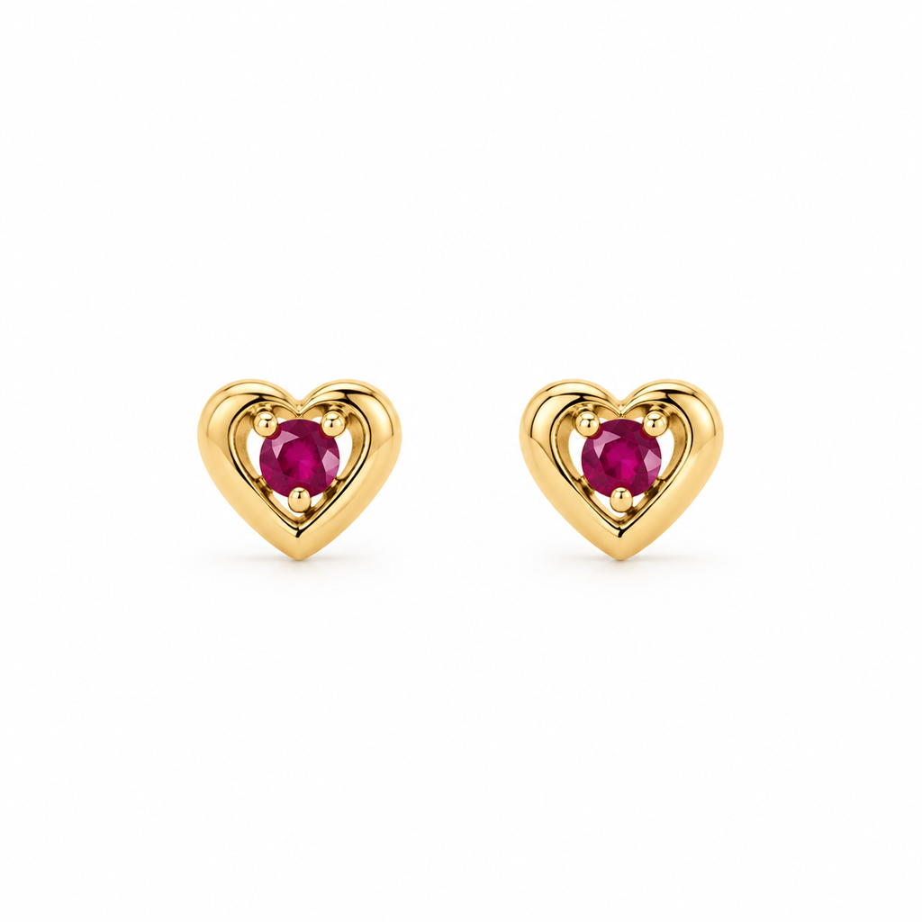 Aros Heart Rubí