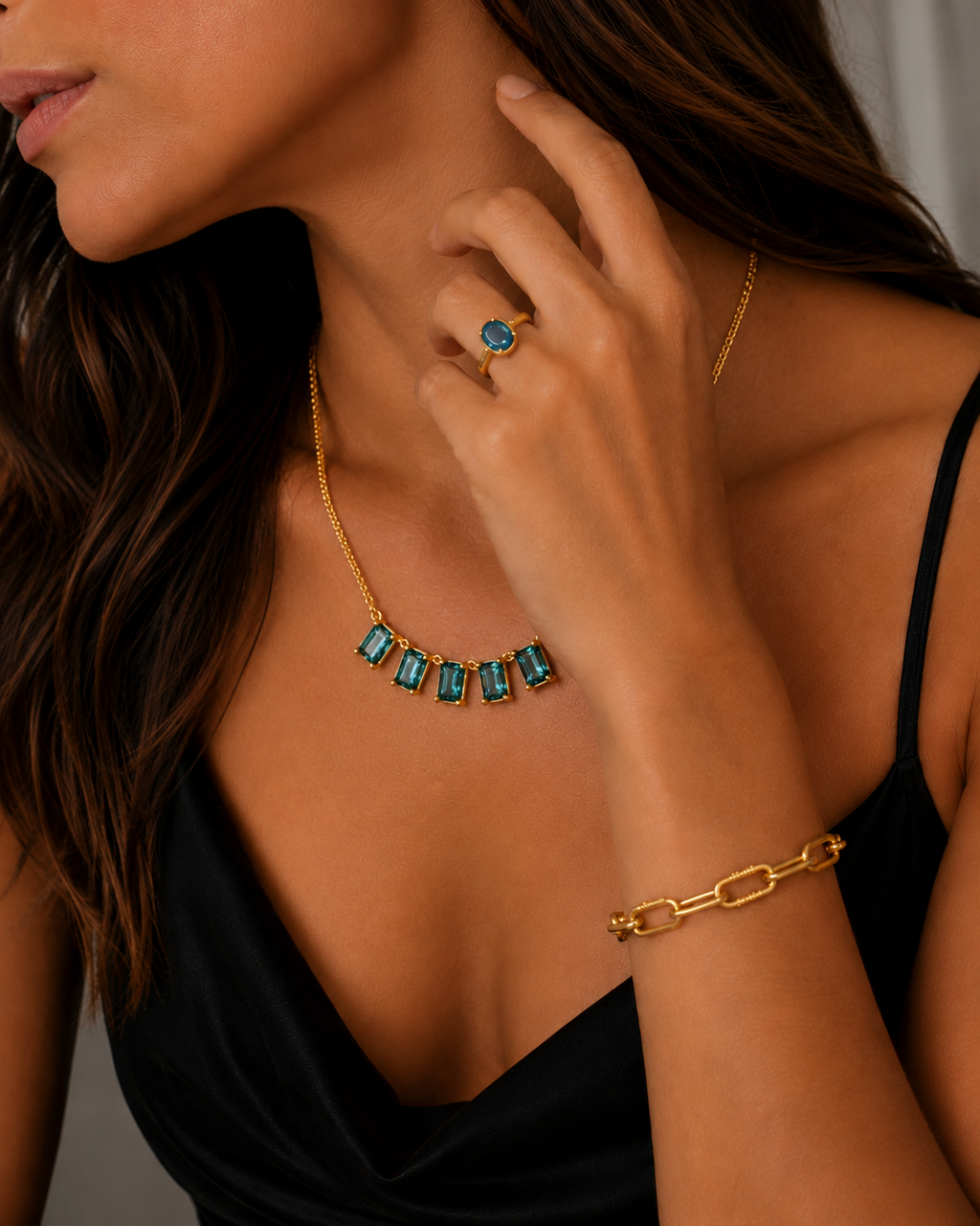 Collar Turquesa Gold Plated