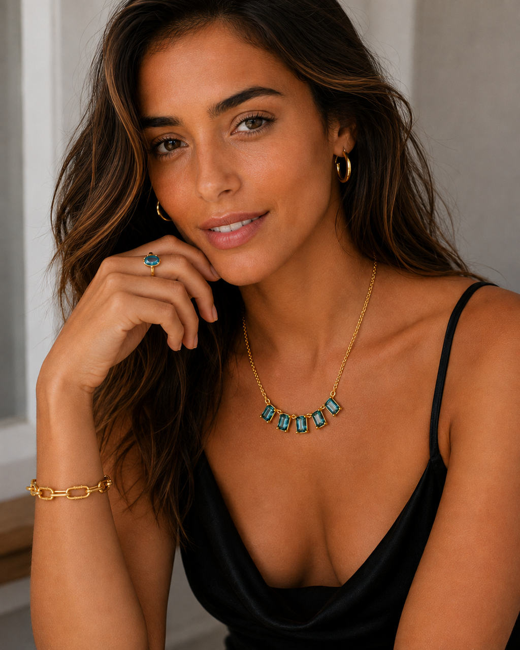 Collar Turquesa Gold Plated