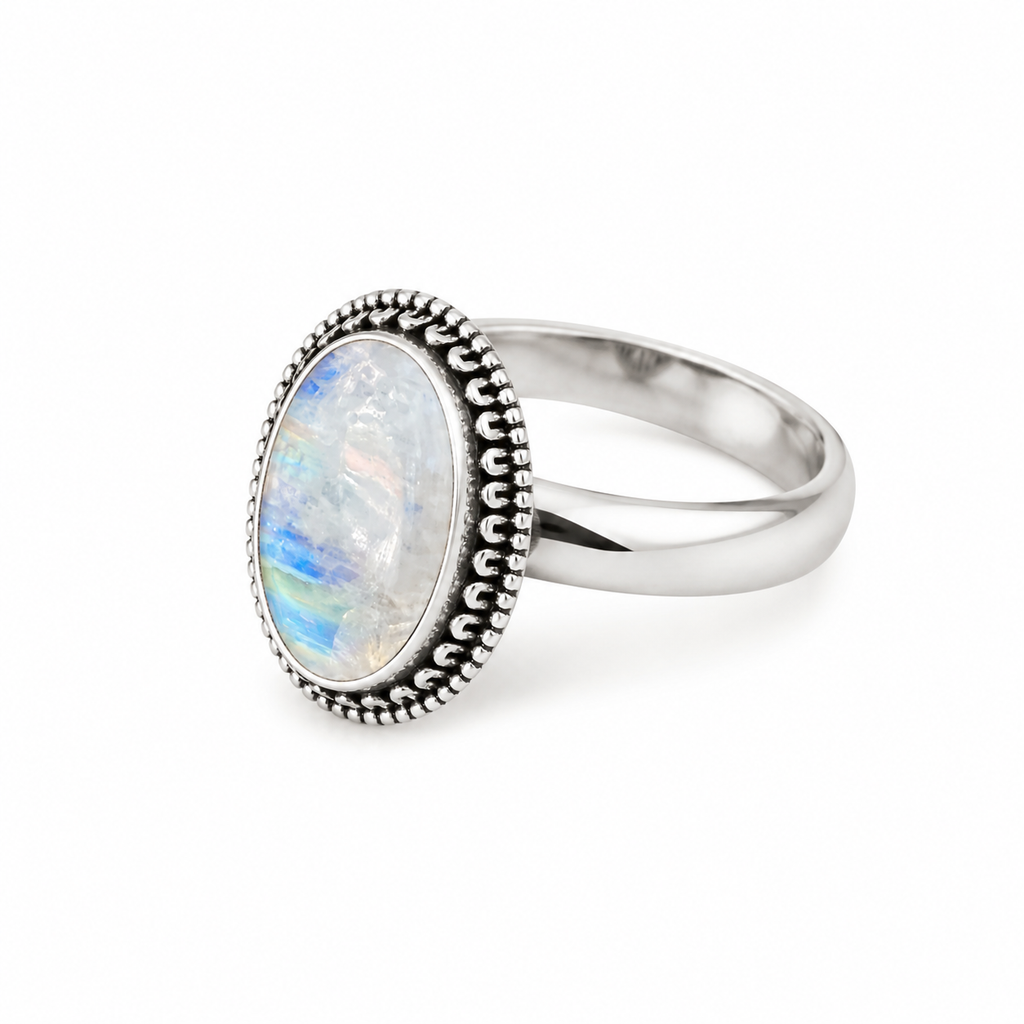 Anillo Cuarzo Natural Plata 925 | Luz de Luna