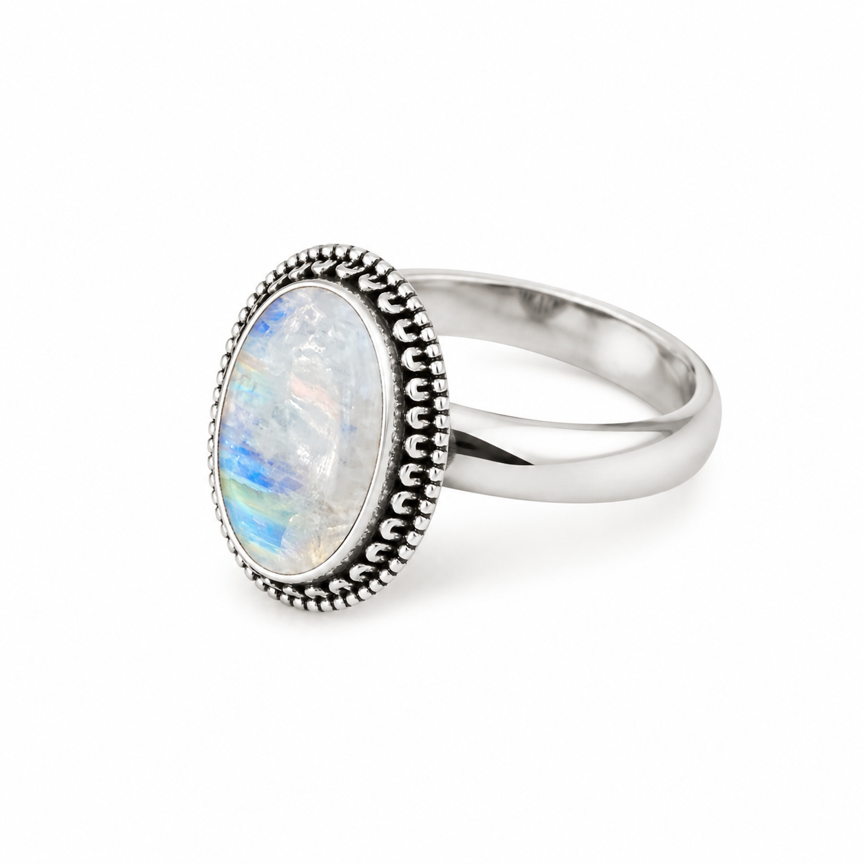Anillo Cuarzo Natural Plata 925 | Luz de Luna