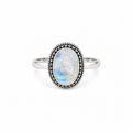 Anillo Cuarzo Natural Plata 925 | Luz de Luna