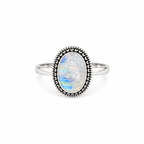 Anillo Cuarzo Natural Plata 925 | Luz de Luna