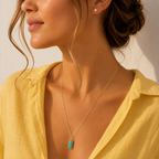 Collar Silver Gold Turquesa
