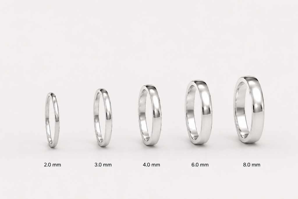 Argollas Matrimonio Inglés- Oro Blanco