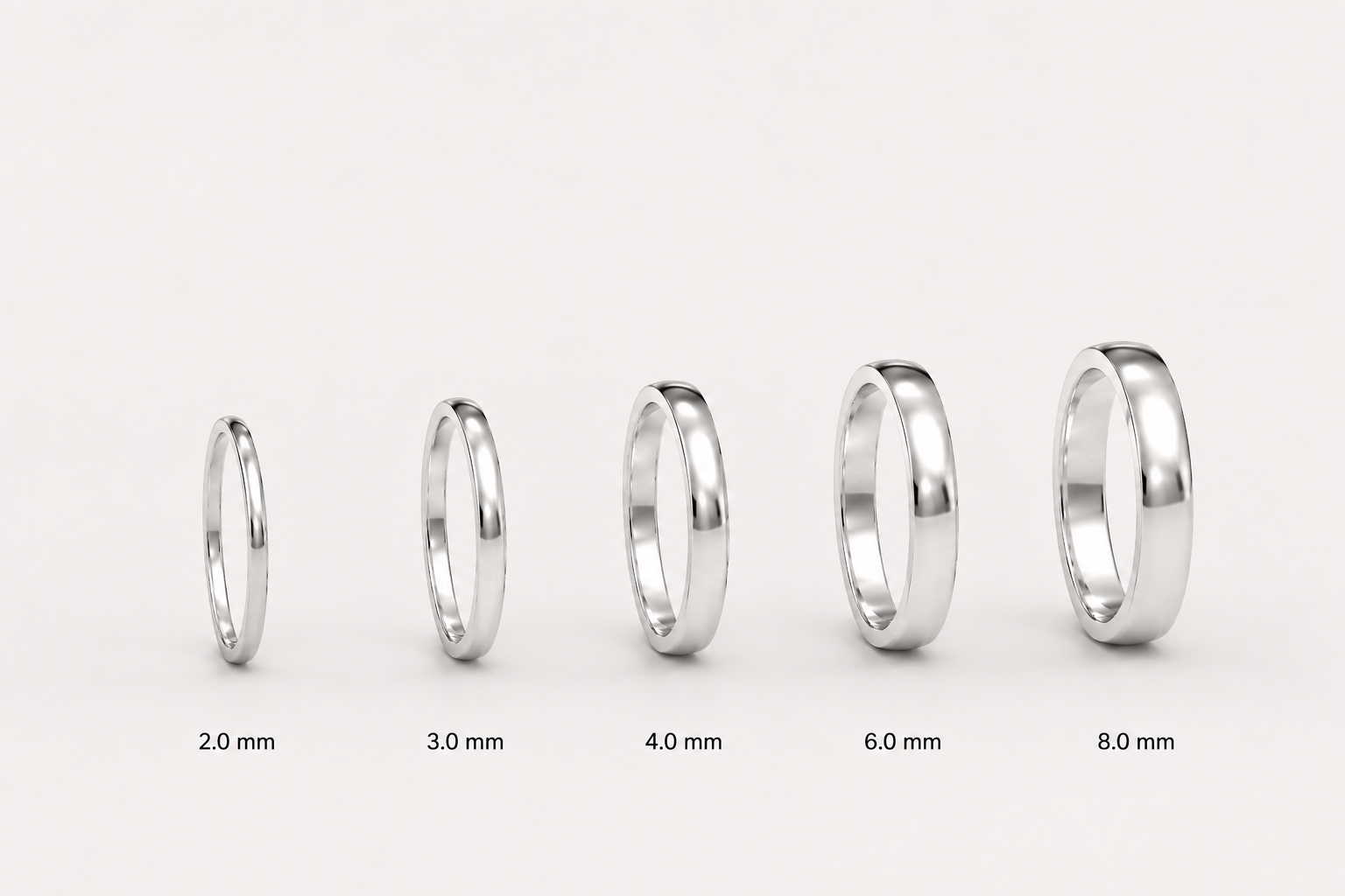 Argollas Matrimonio Inglés- Oro Blanco
