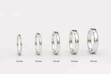 Cargar imagen en el visor de la galería, Argollas Matrimonio Media Caña- Oro Blanco
