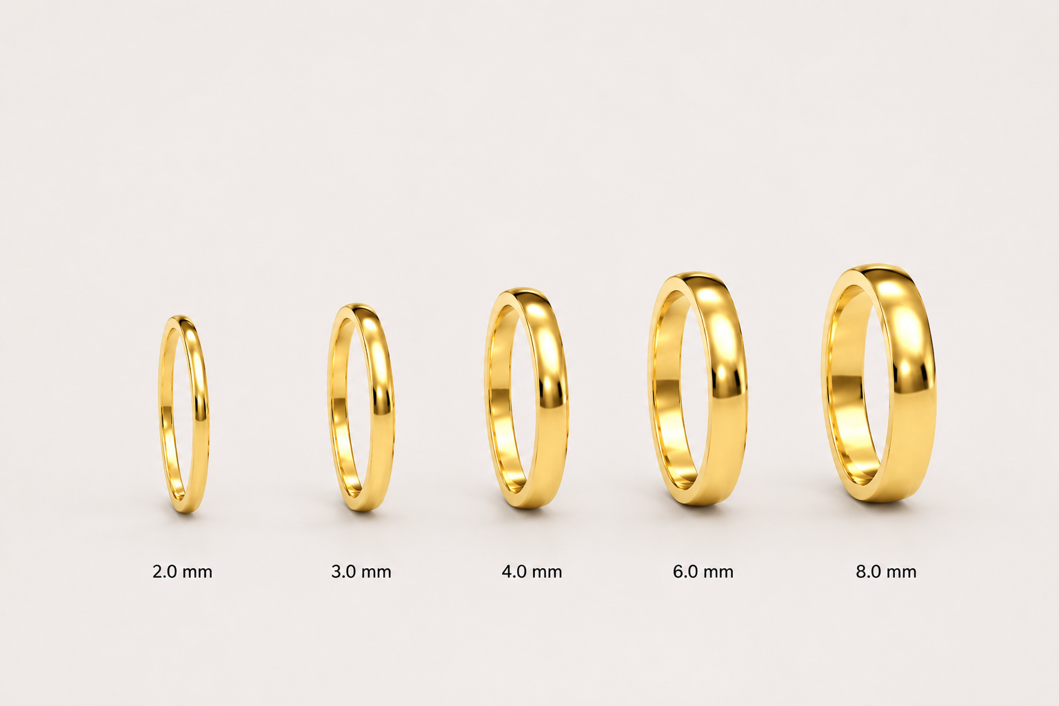 Argollas Matrimonio Inglés - Oro Amarillo