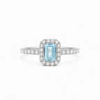 Anillo Aguamarina Diamantes Gold