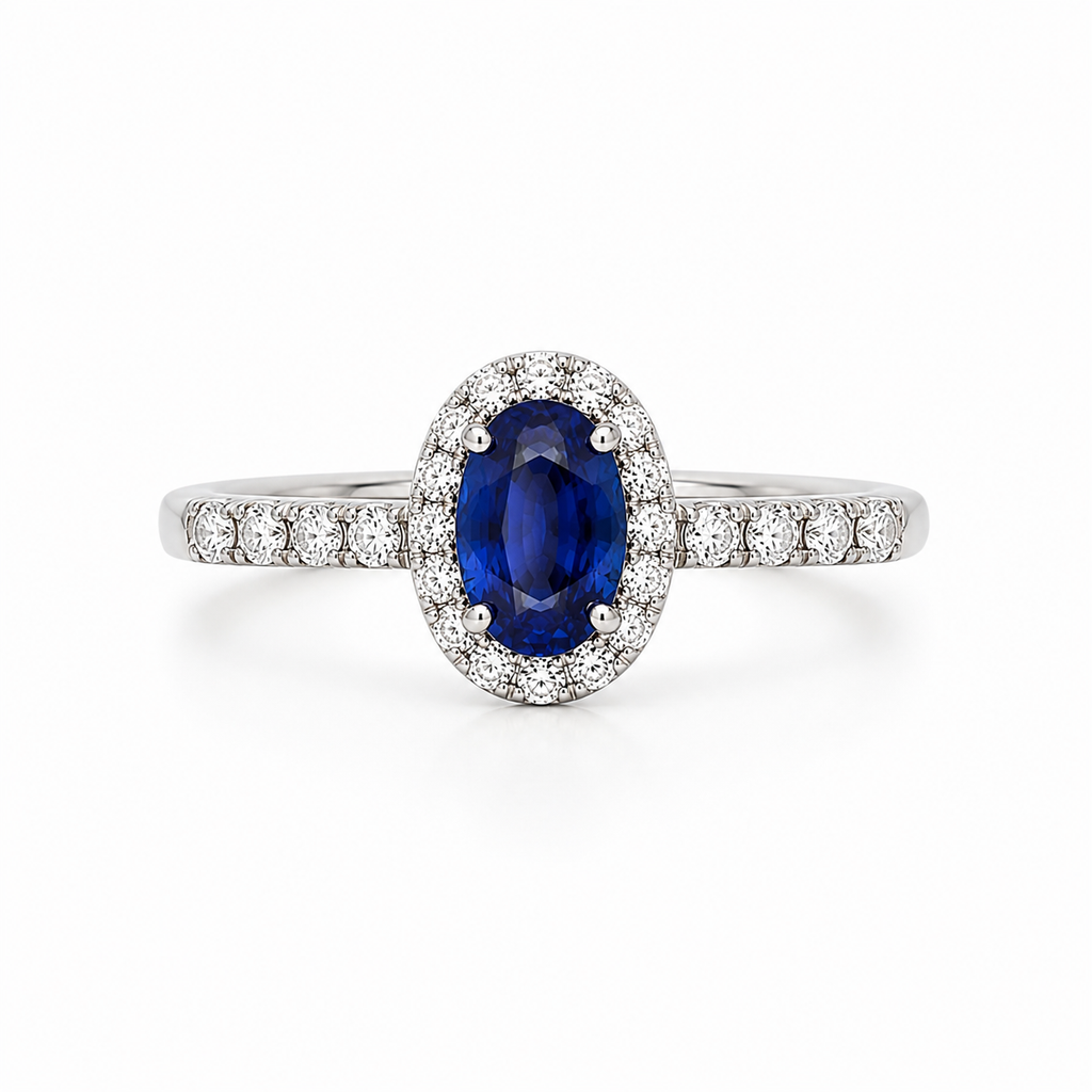 Anillo Zafiro y Diamantes