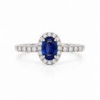 Anillo Zafiro y Diamantes