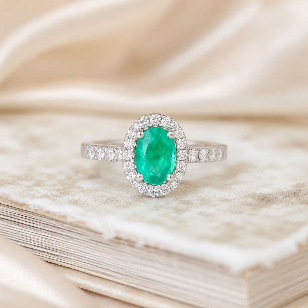 Anillo Esmeralda Diamantes