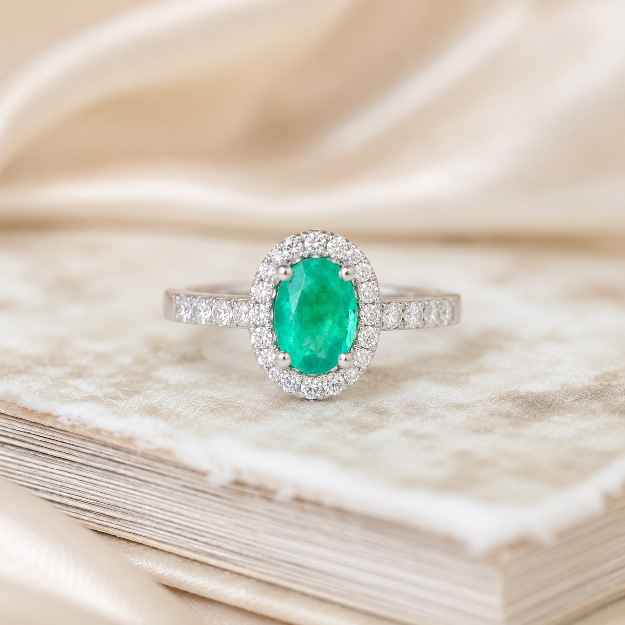 Anillo Esmeralda Diamantes