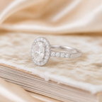 Anillo Diamantes Halo Oval