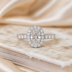 Anillo Diamantes Halo Oval