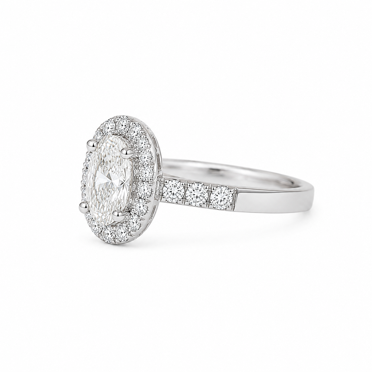 Anillo Diamantes Halo Oval