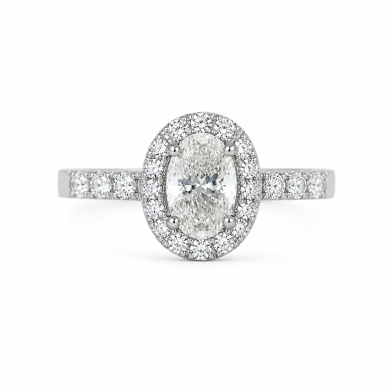 Anillo Diamantes Halo Oval
