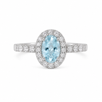 Anillo Aguamarina Diamantes Oval