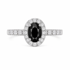 Anillo Diamante Negro Oval