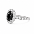 Anillo Diamante Negro Oval