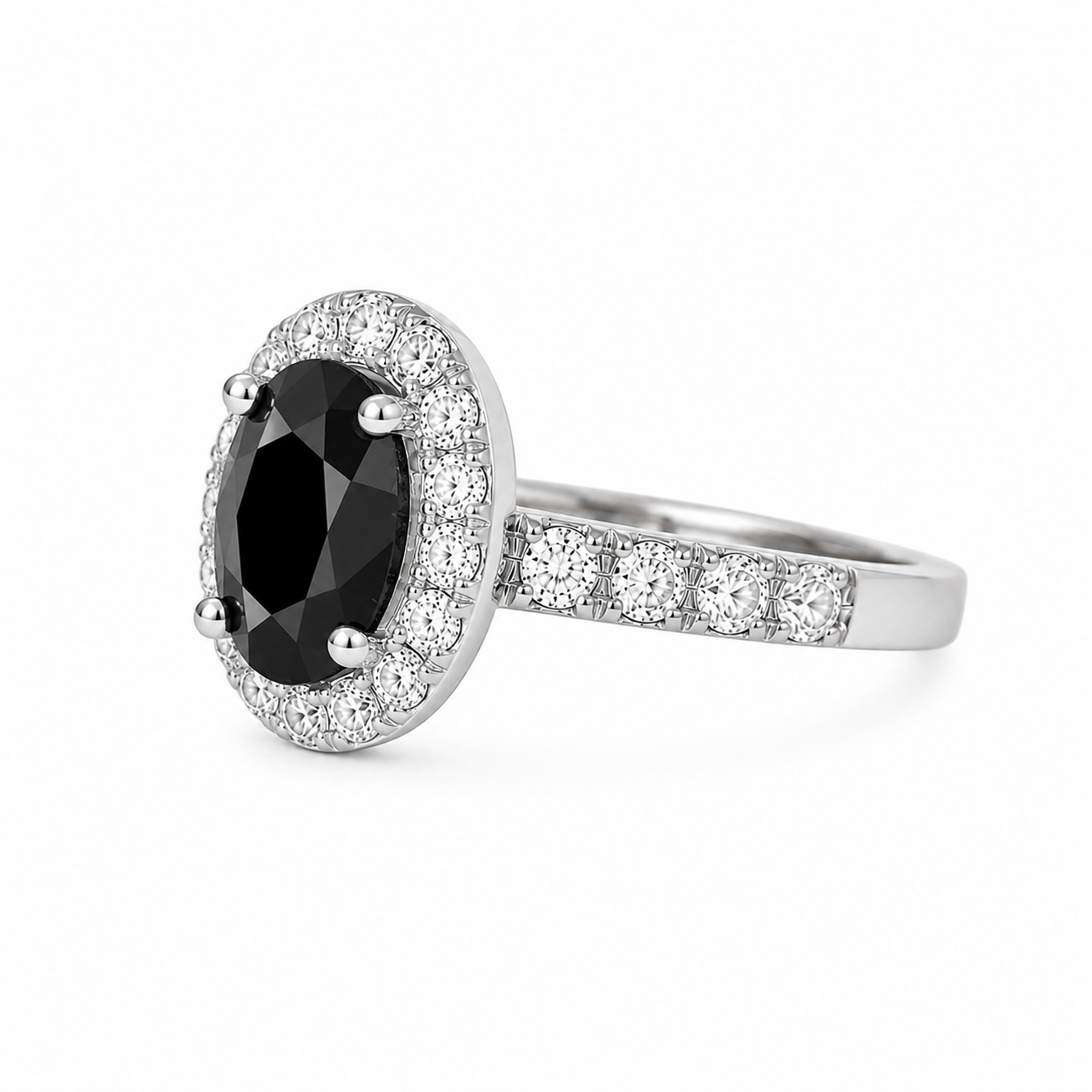 Anillo Diamante Negro Oval