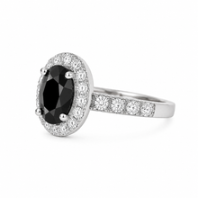 Cargar imagen en el visor de la galería, Anillo Diamante Negro Oval
