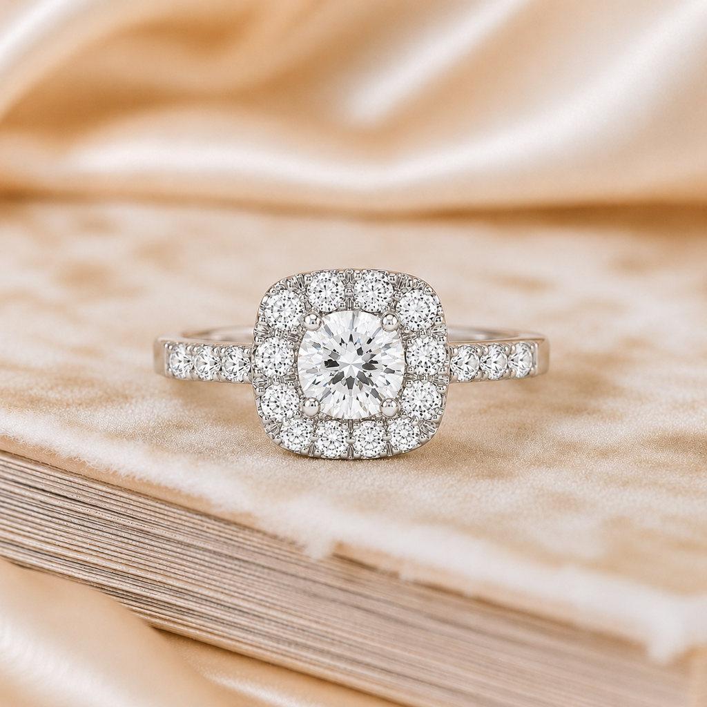 Anillo Halo Cuadrado