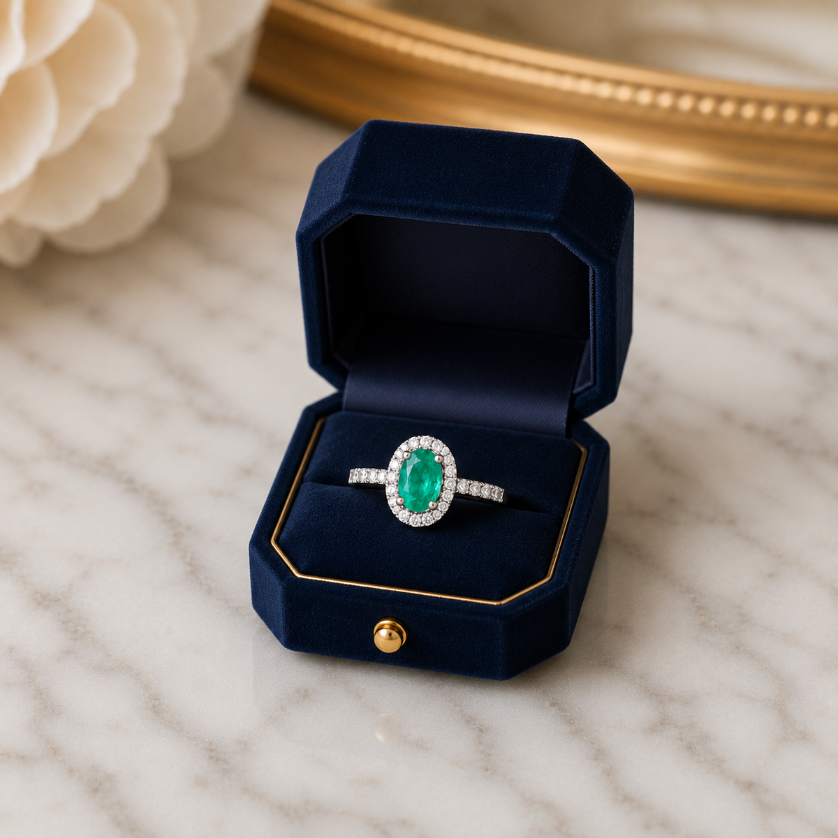 Anillo Esmeralda Diamantes