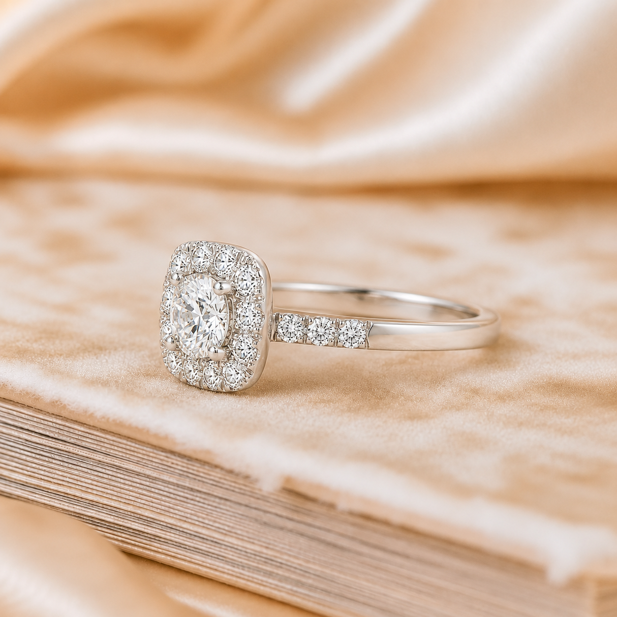 Anillo Halo Cuadrado