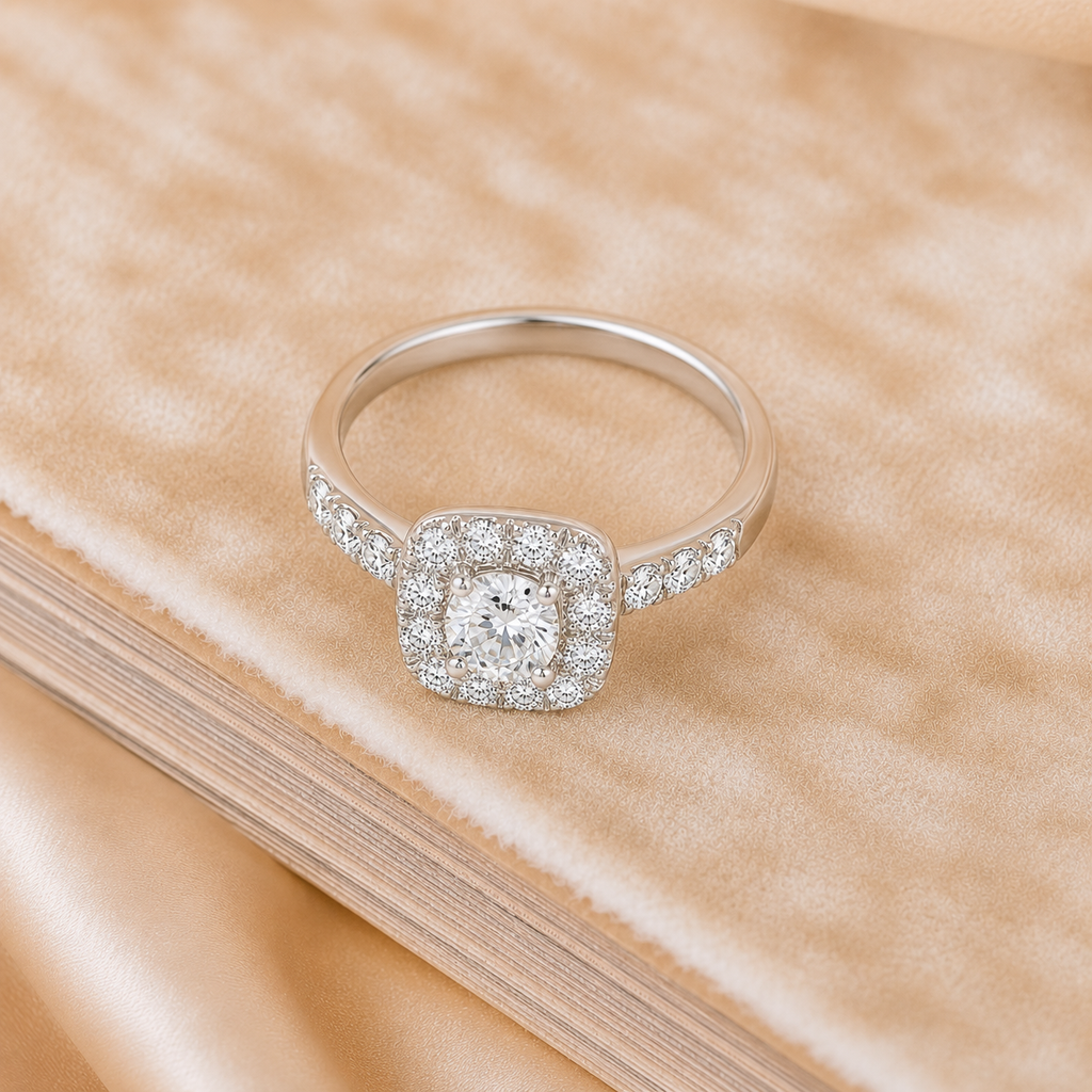 Anillo Halo Cuadrado