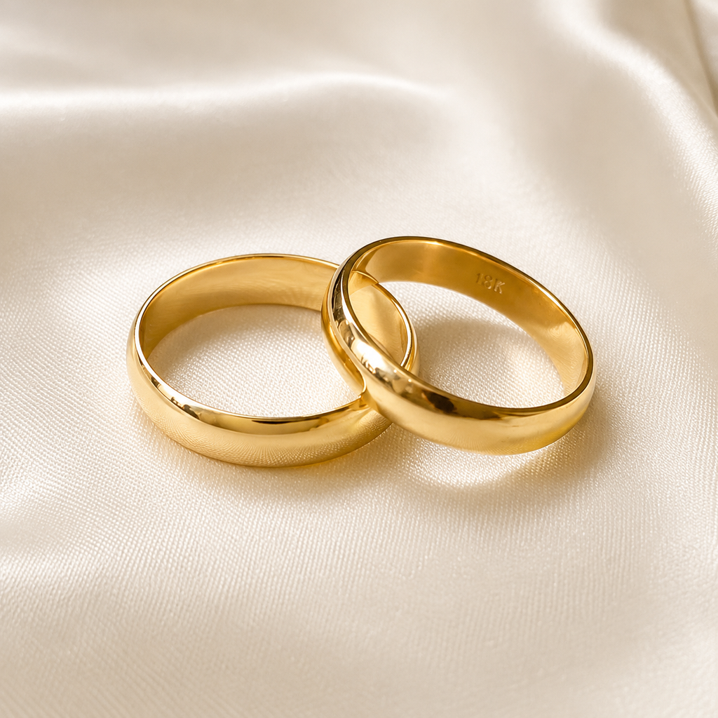 Argollas Matrimonio Media Caña- Oro Dorado