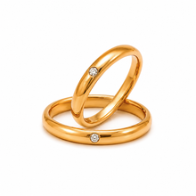 Cargar imagen en el visor de la galería, Argollas Matrimonio Inglés-Oro Dorado y Diamante
