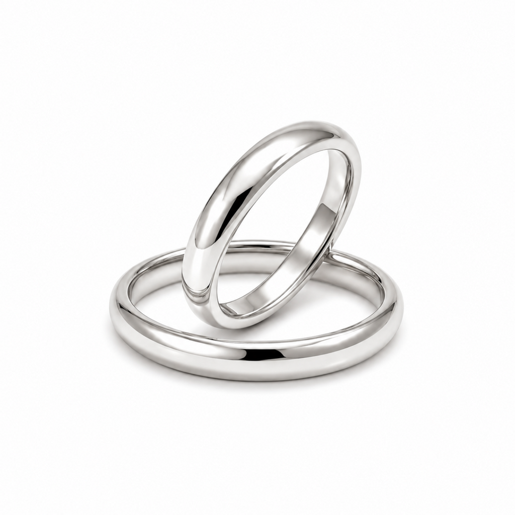 Argollas Matrimonio Inglés- Oro Blanco