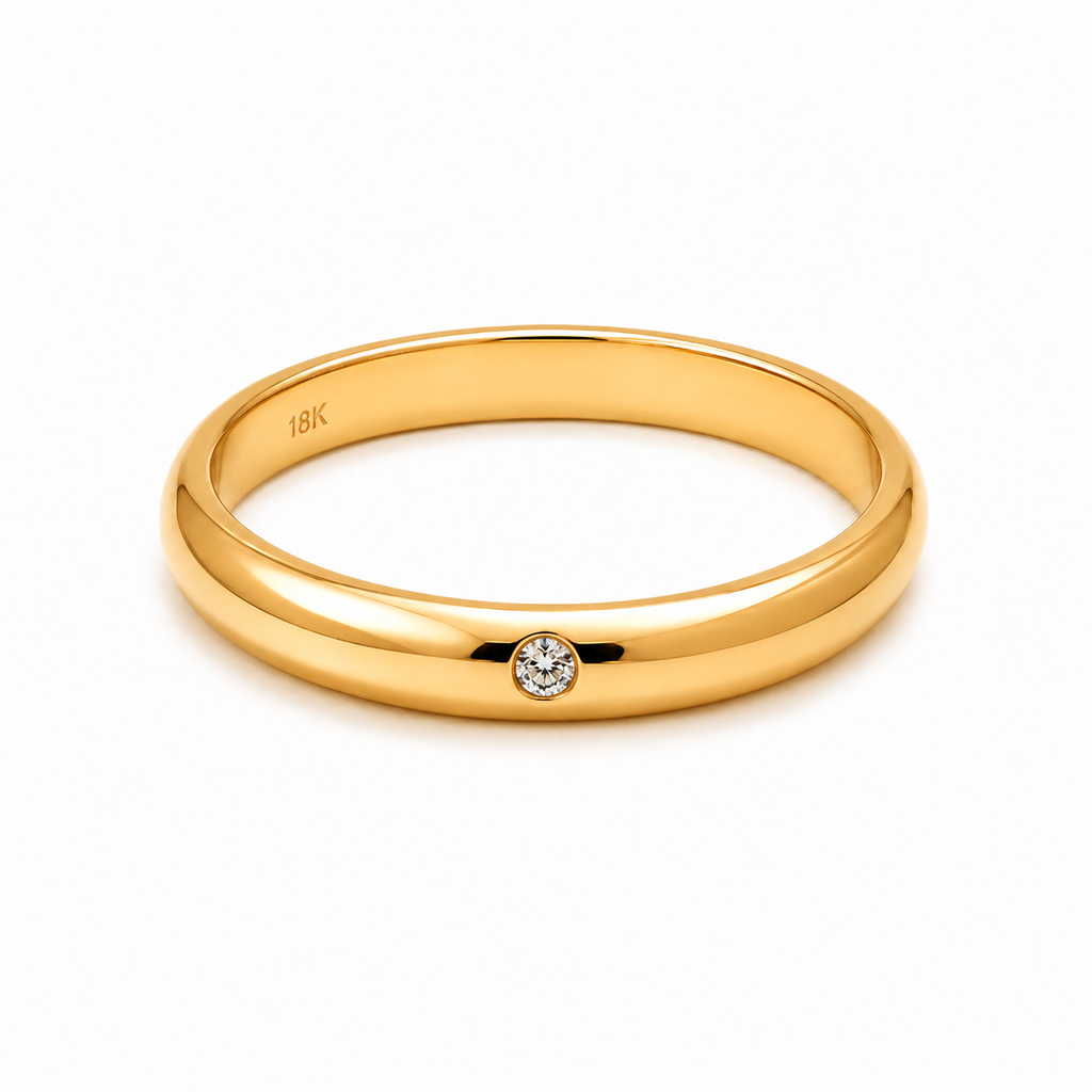 Argollas Matrimonio Inglés-Oro Dorado Diamante